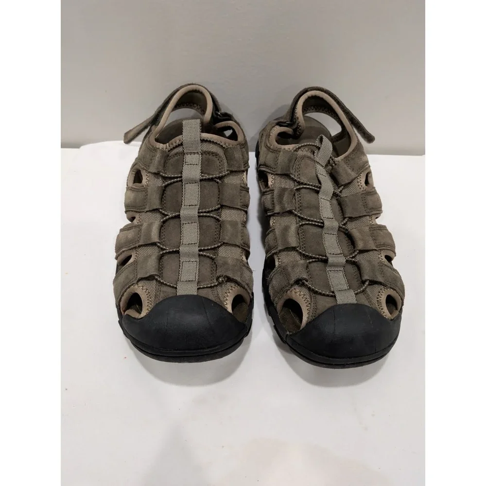 Skechers Men's  12 Garver Selmo 64641 Olive Green  Fisherman Sandals Memory Foam
